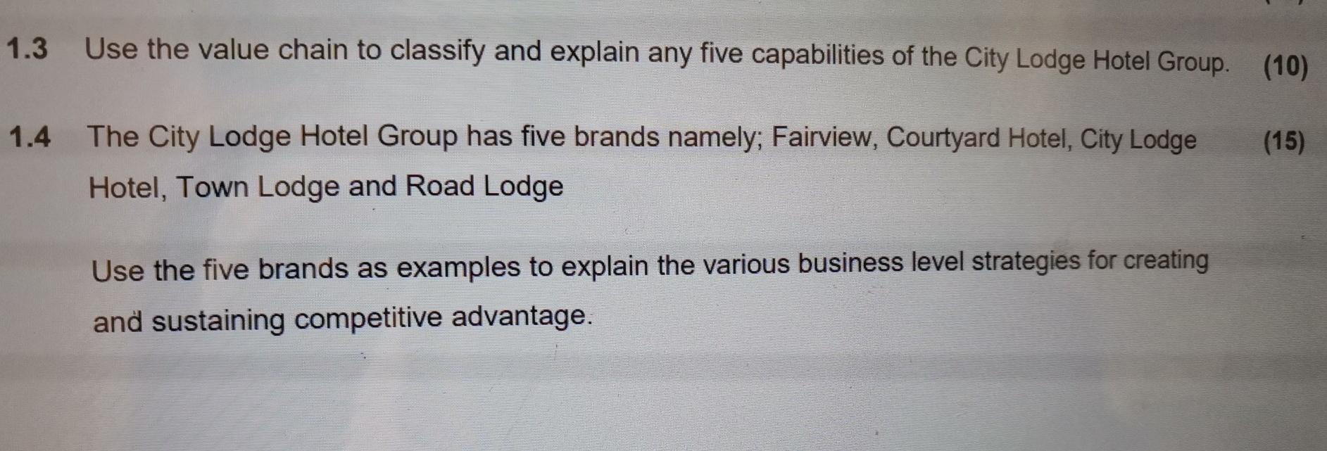 1.3 Use the value chain to classify and explain