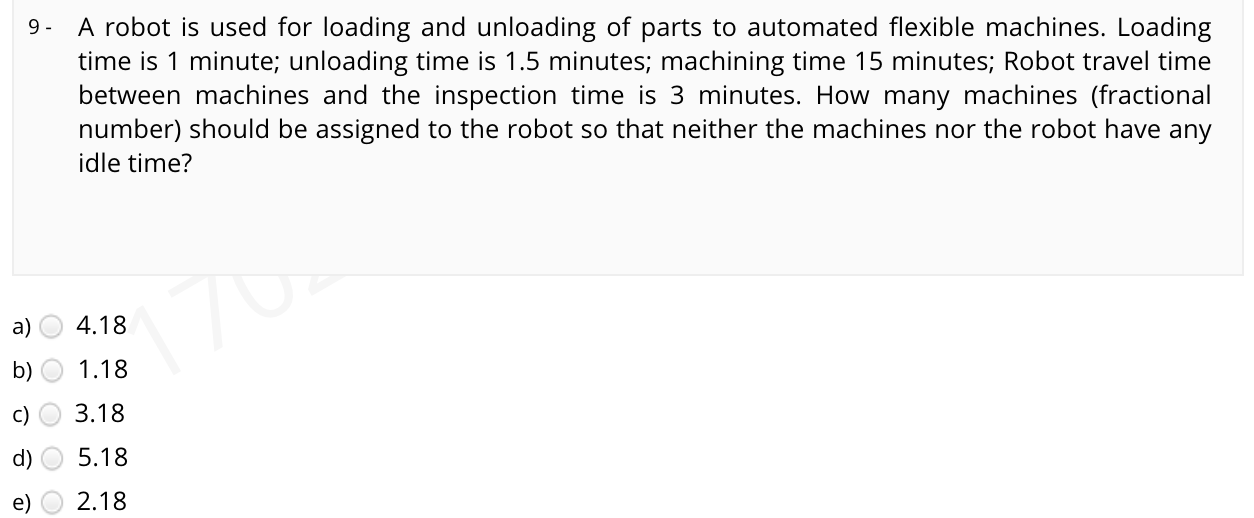 A robot is used for loading and unloading of