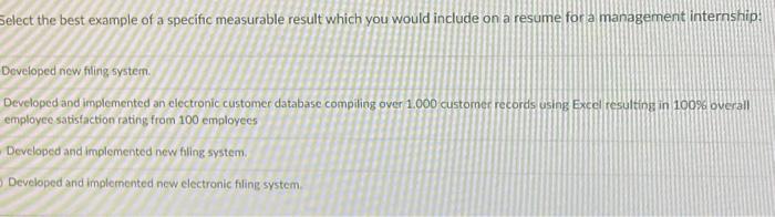 Select the best example of a specific measurable