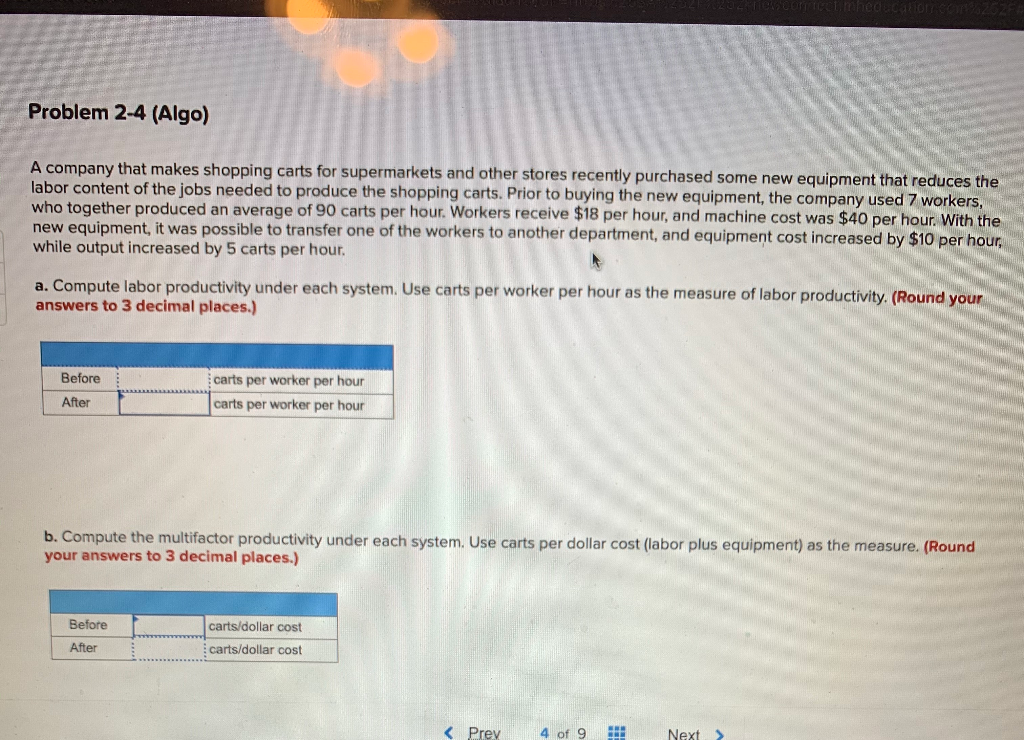 Problem 2-4 (Algo) A company that makes shopping