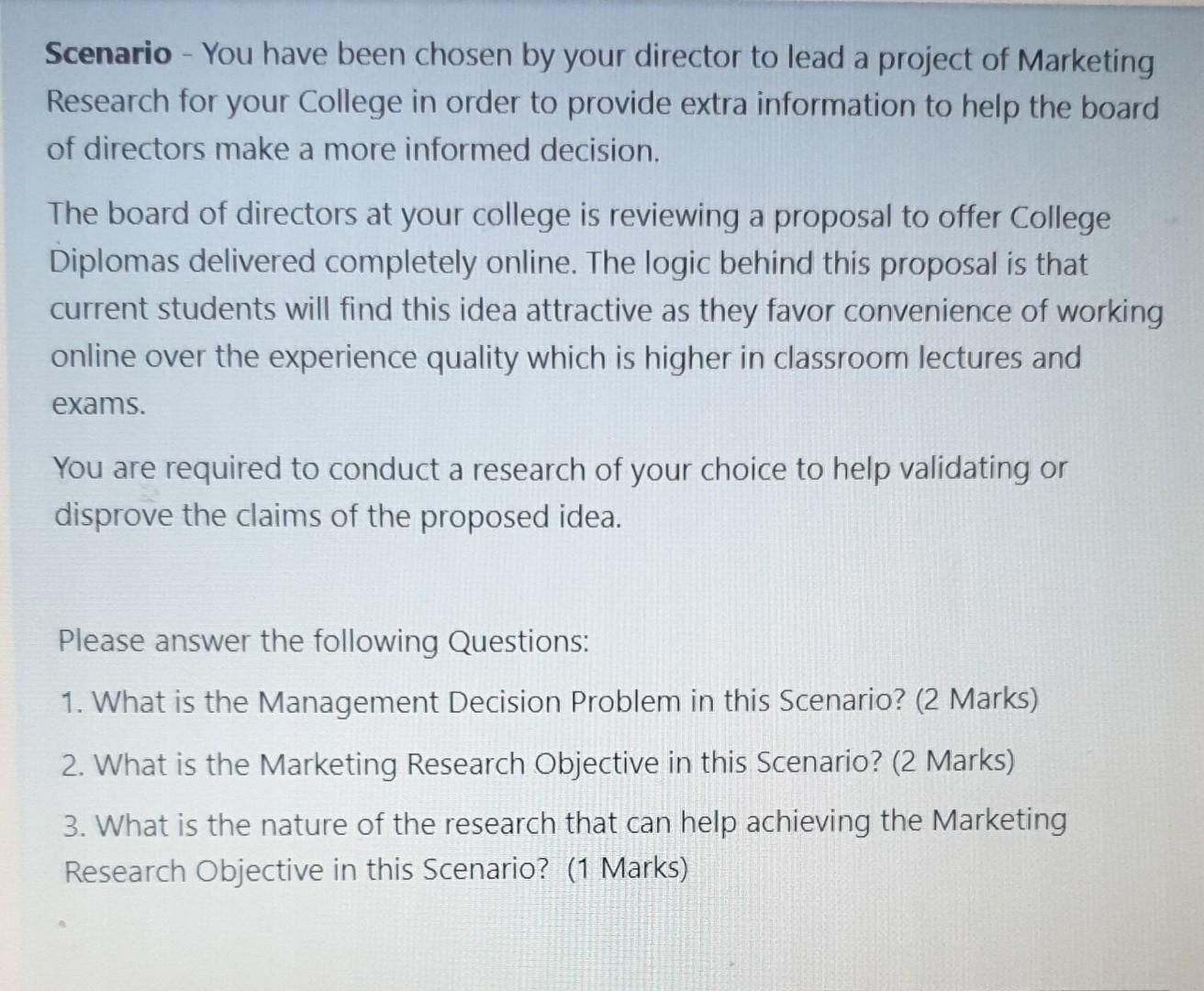 Scenario - You have been chosen by your director