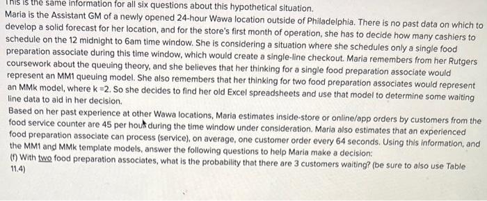 please anser Maria is the Assistant GM of a newly