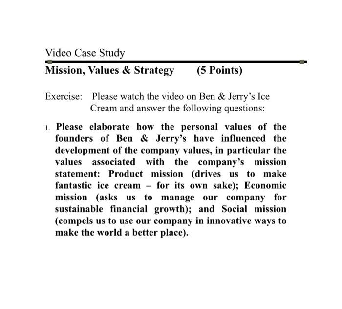 help with questions 1 and 2 please Video Case