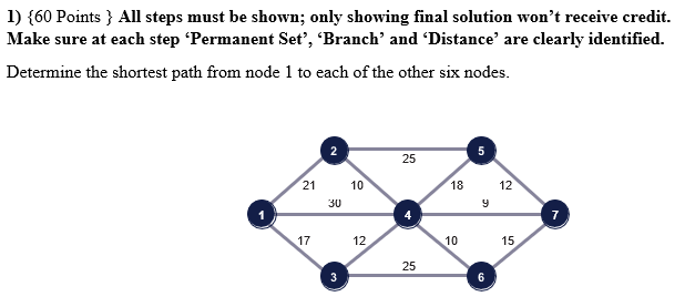 1) {60 Points } All steps must be shown; only
