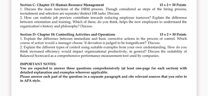 Section - Chapter 13: Human Resource Management