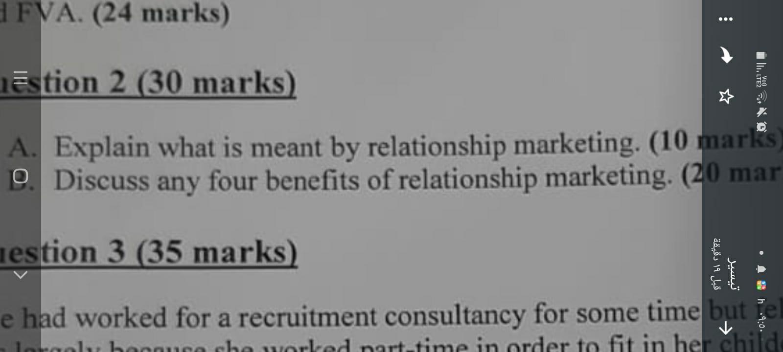 FVA. (24 marks) estion 2 (30 marks) A. Explain