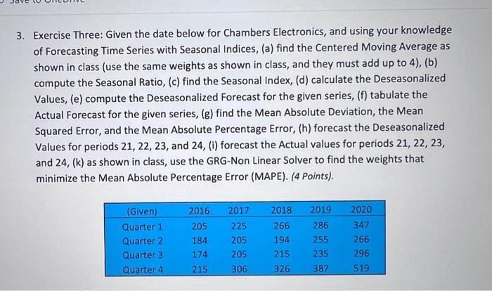 Compute ans show step by step 3. Exercise Three: