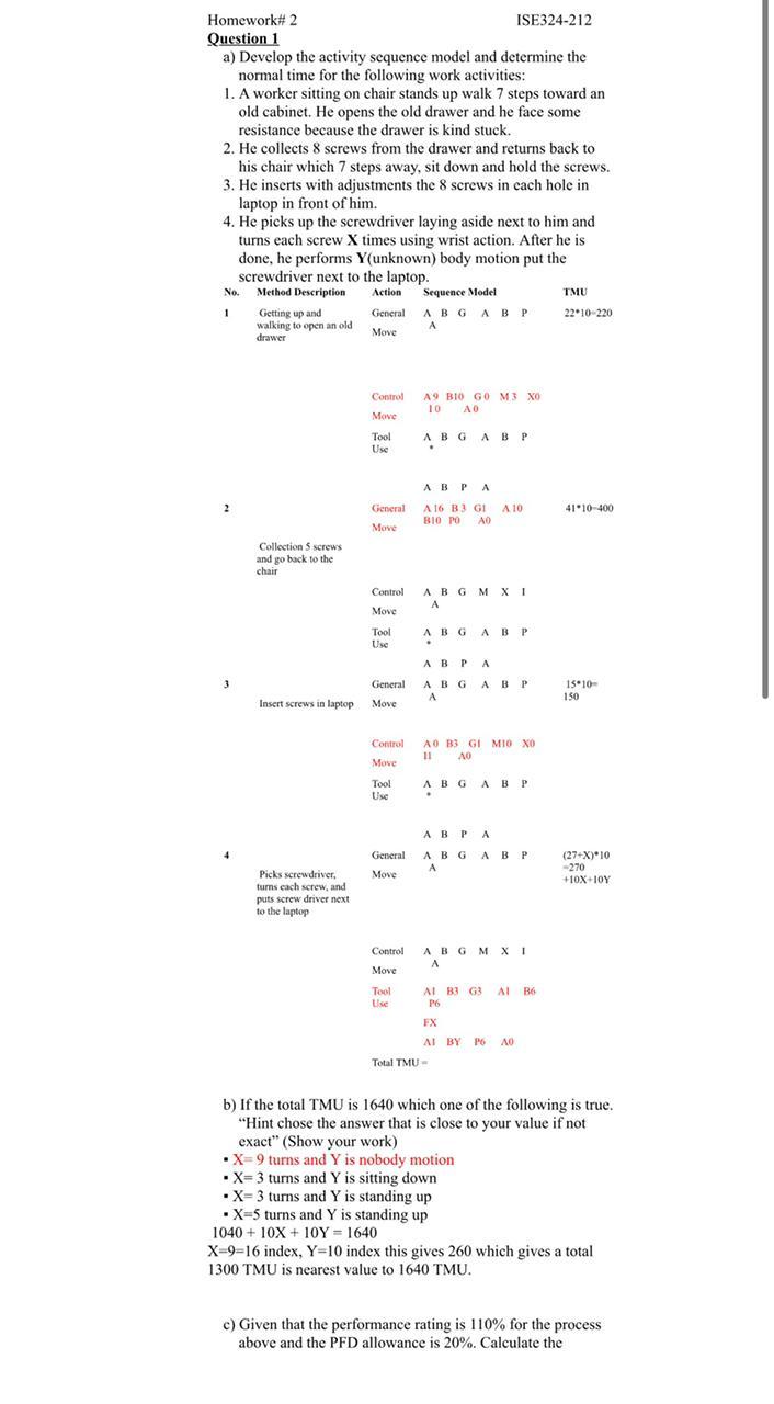 part c only Homework# 2 ISE324-212 Question 1 a)
