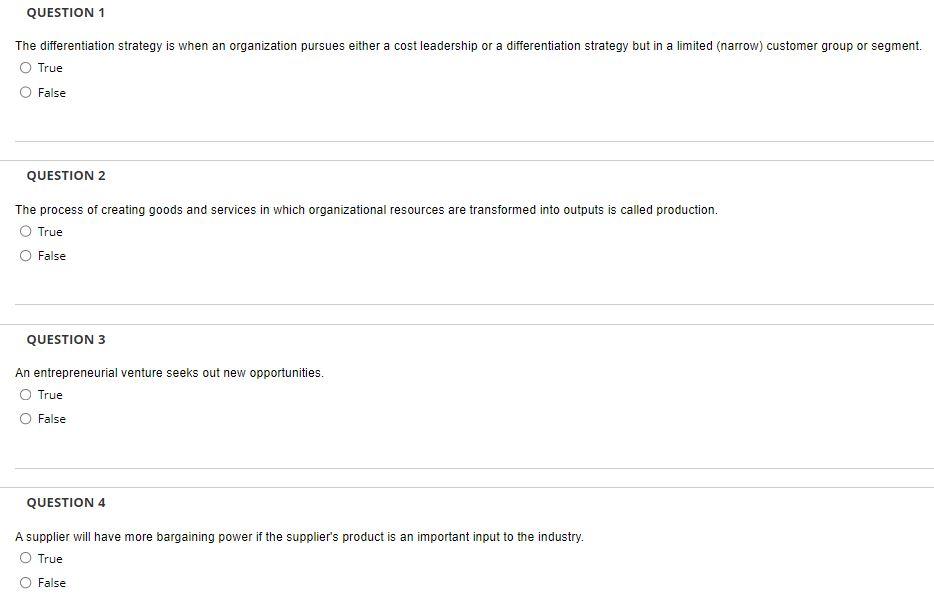 The differentiation strategy is when an