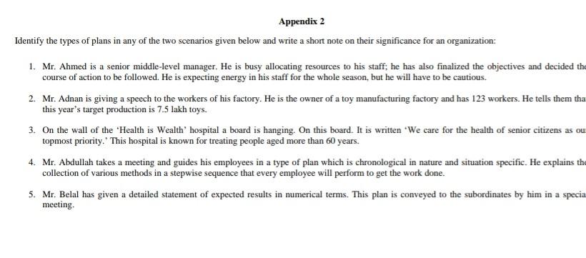 Identify the types of plans in any of the two