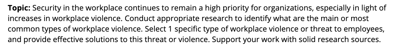 Security in the workplace continues to remain a
