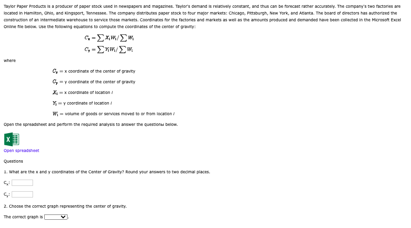 Oniline file below. Use the following equations