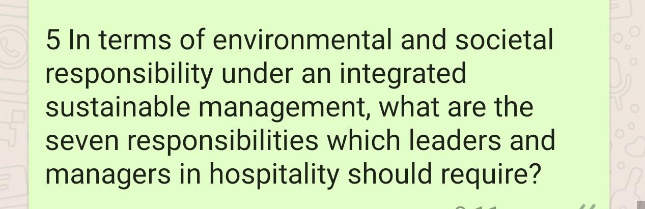 5 In terms of environmental and societal