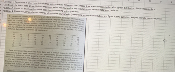 N O 5 Question 1. Please type in all of records