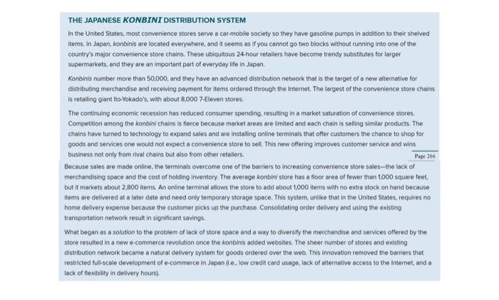 THE JAPANESE KONBINI DISTRIBUTION SYSTEM In the