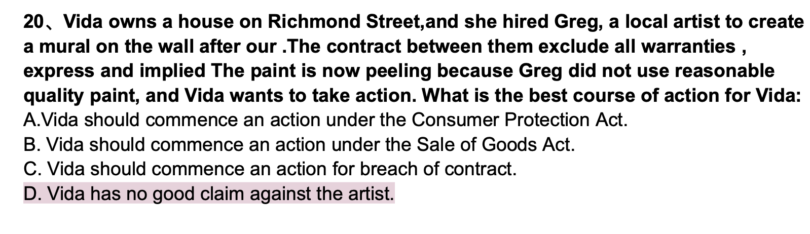 21. What type of creditor is most likely to
