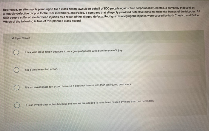 3 - Rodriguez, an attorney, is planning to file a