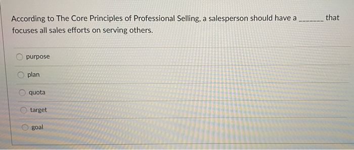 that According to The Core Principles of