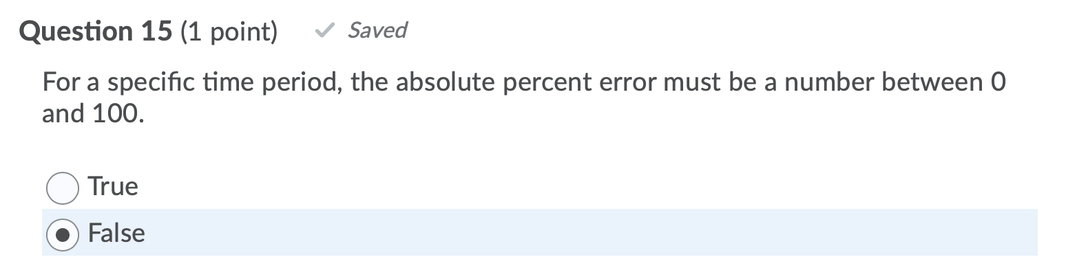Question 15 (1 point) Saved For a specific time