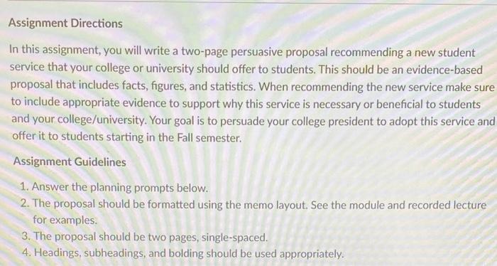 Assignment Directions In this assignment, you