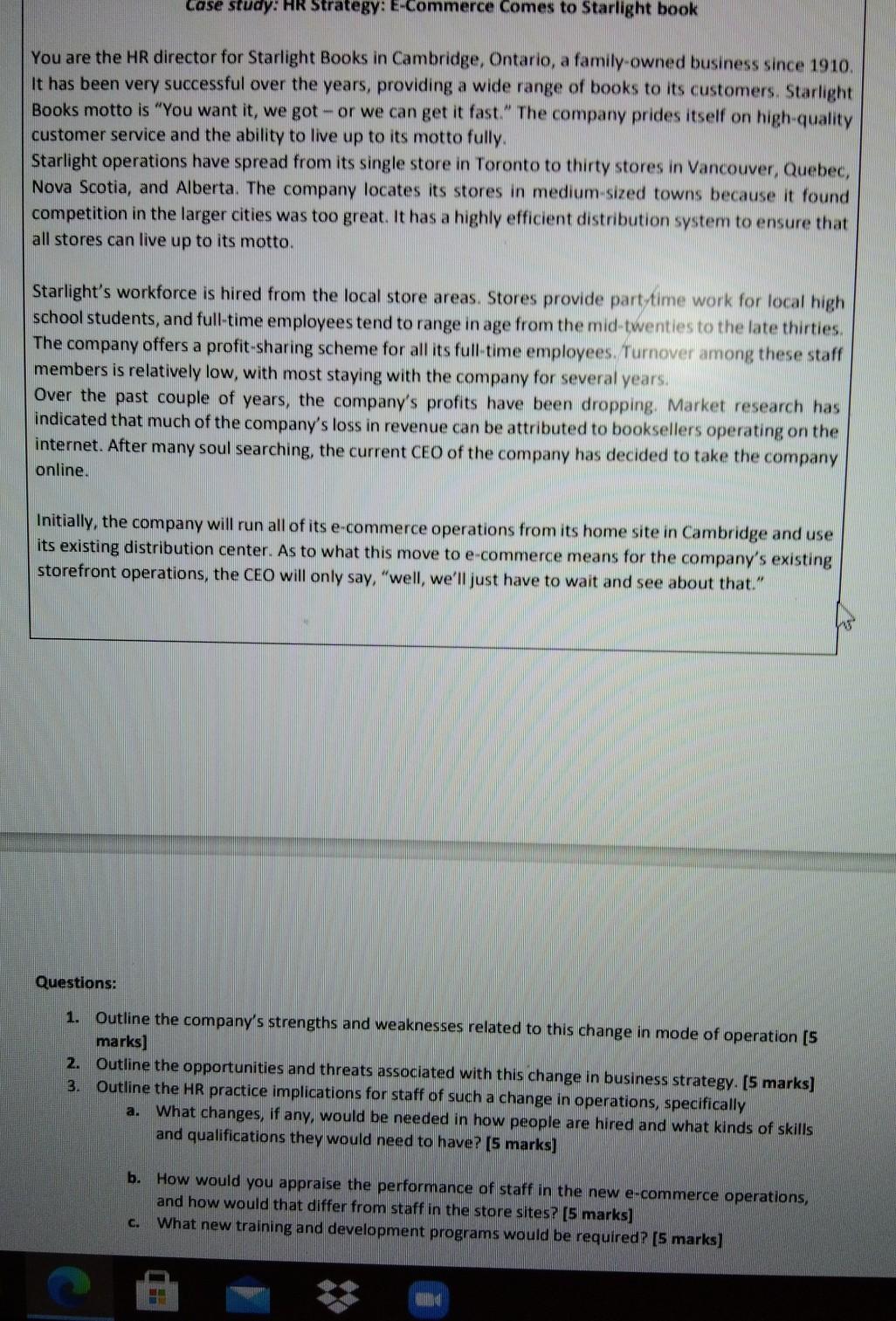 case study: HR Strategy: E-commerce comes to