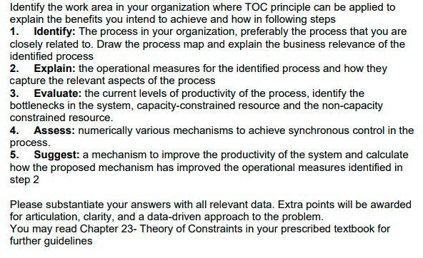 Identify the work area in your organization where