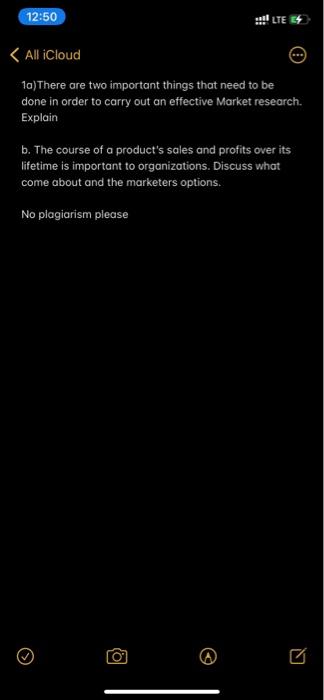 12:50 LTE E All iCloud 1a)There are two important