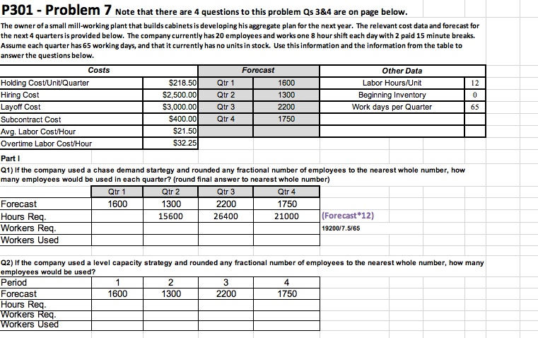 P301 - Problem 7 Note that there are 4 questions