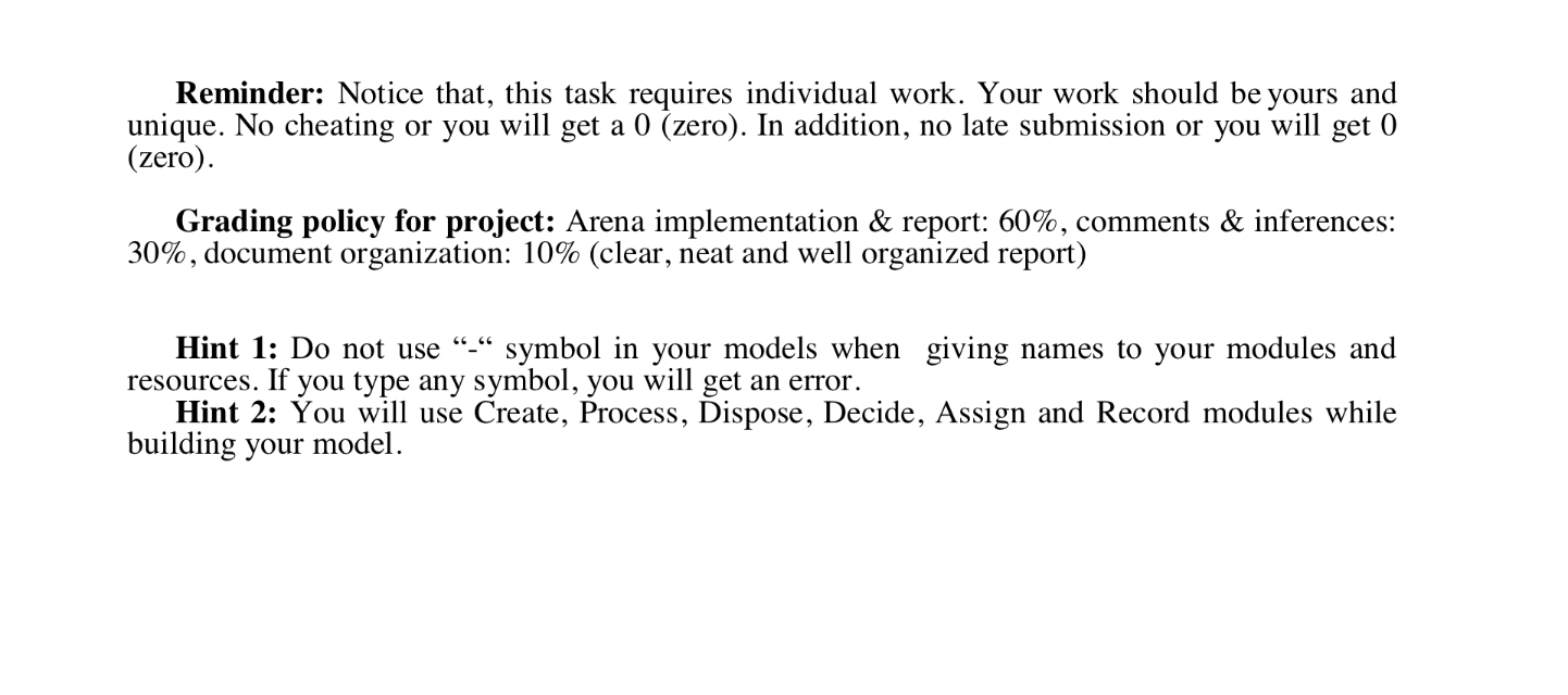 with ARENA simulation software pls. Question: In