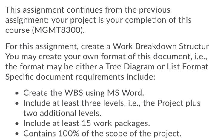 This assignment continues from the previous