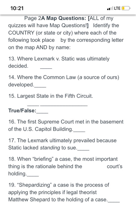 True/False: 16. The first Supreme Court met in
