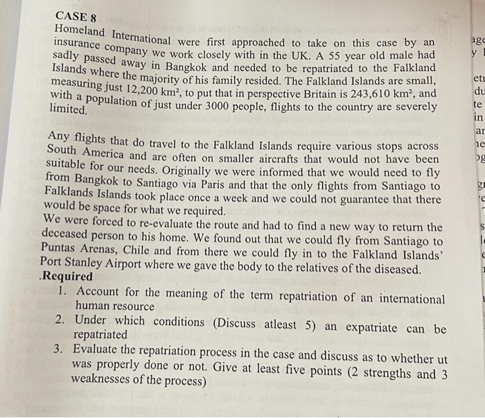 Homeland International were first approached to