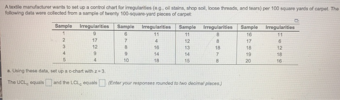 9 11 2 8 A textile manufacturer wants to set up a