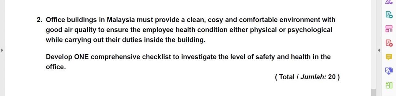 2. Office buildings in Malaysia must provide a