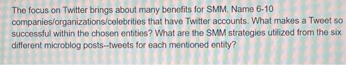 The focus on Twitter brings about many benefits