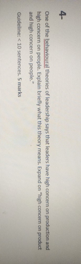 One of the behavioural theories of leadership