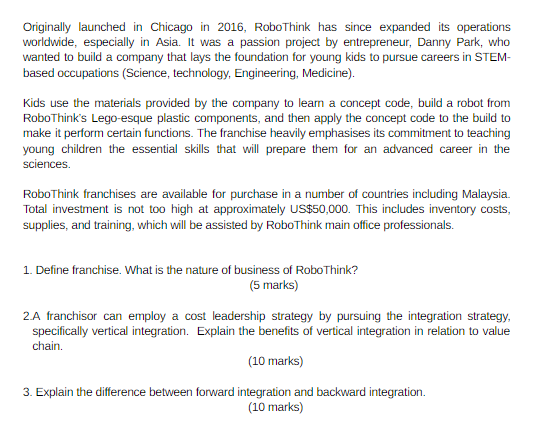 Originally launched in Chicago in 2016, RoboThink