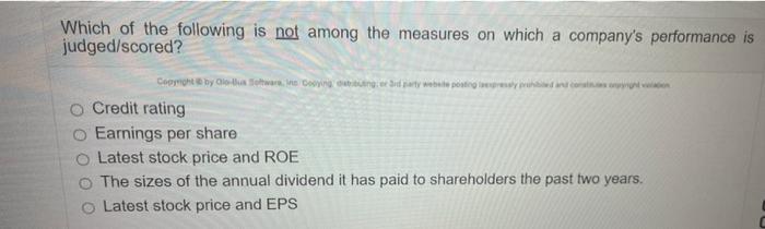 Which of the following is not among the measures