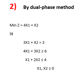 1) Solve the following problems using the tabular