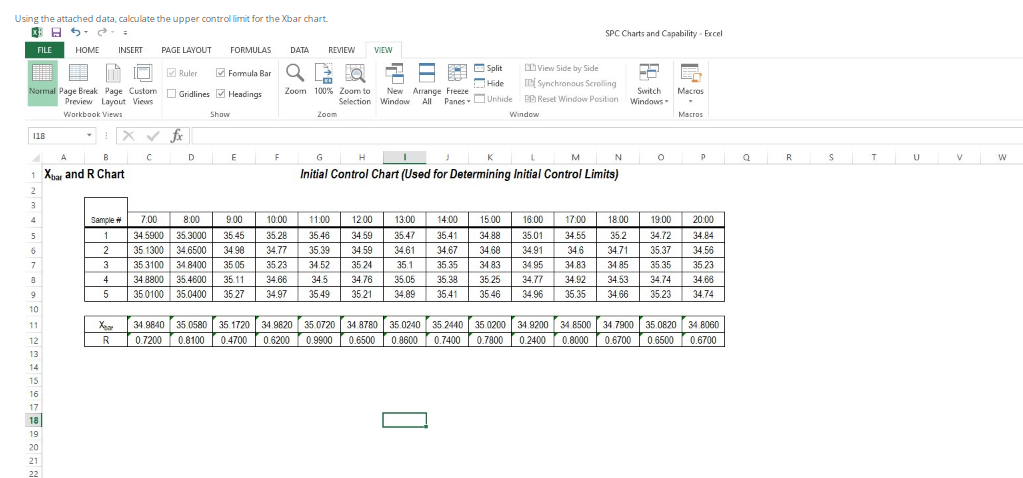 Ruler PU Using the attached data, calculate the