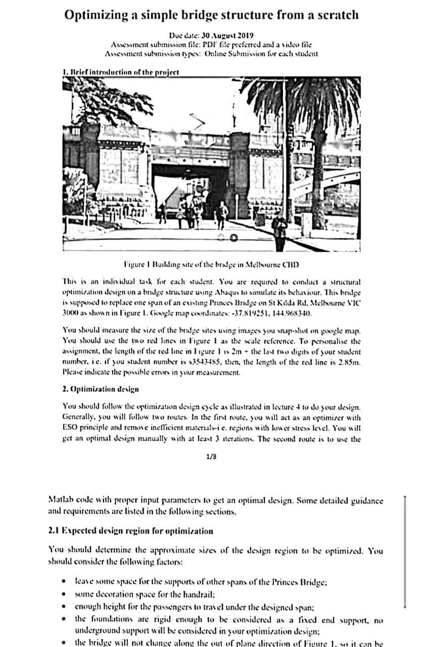 POL Optimizing a simple bridge structure from a