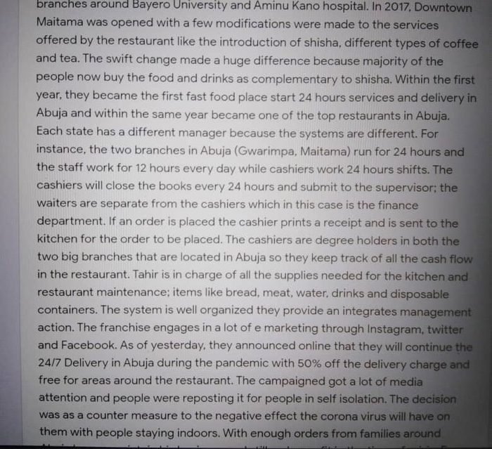 SECTION AQUESTION 1: CASE STUDY Downtown Downtown