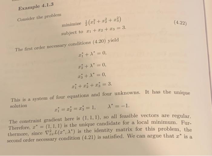 Consider the problem of Example 4.1.3 in Section