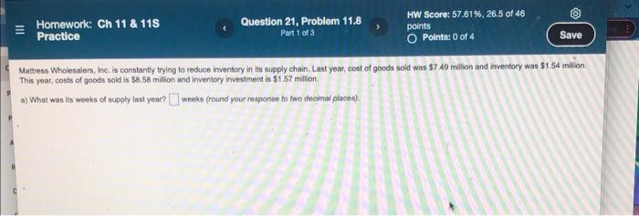 @ = Homework: Ch 11 & 118 Practice Question 21,