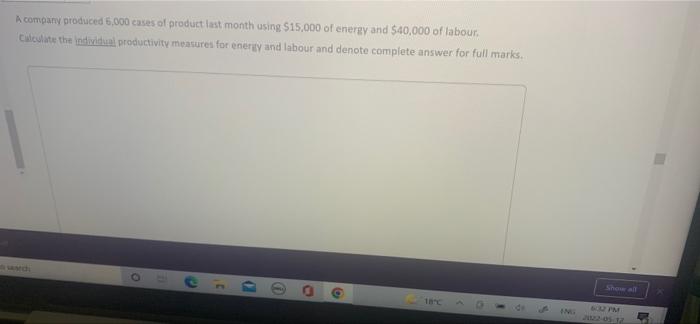 A company produced 6,000 cases of product last