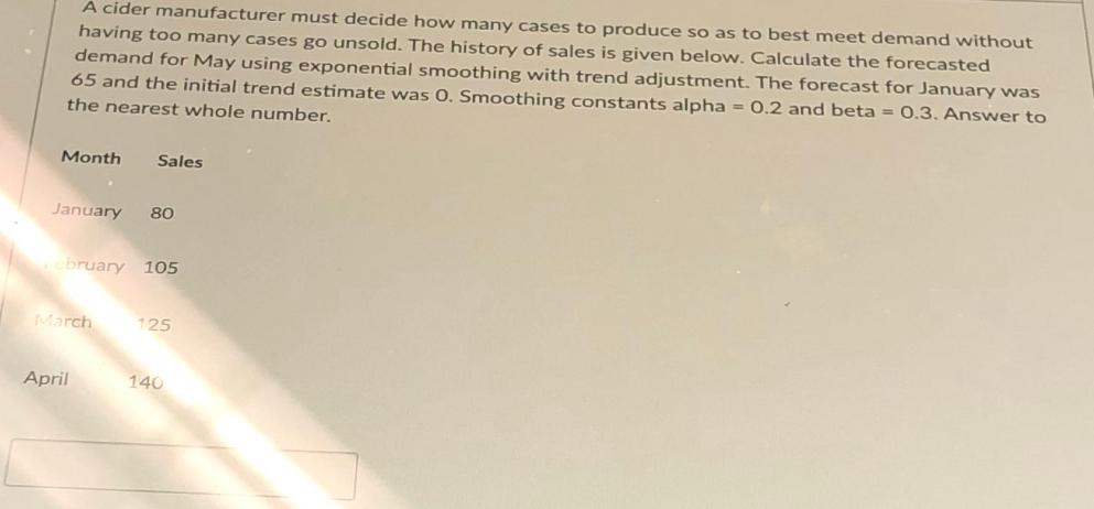 A cider manufacturer must decide how many cases
