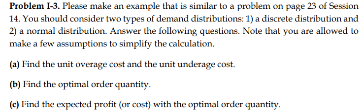 23 of Session 14 Problem I-3. Please make an