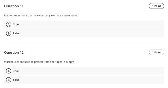 Question 11 1 Point It is common more than one