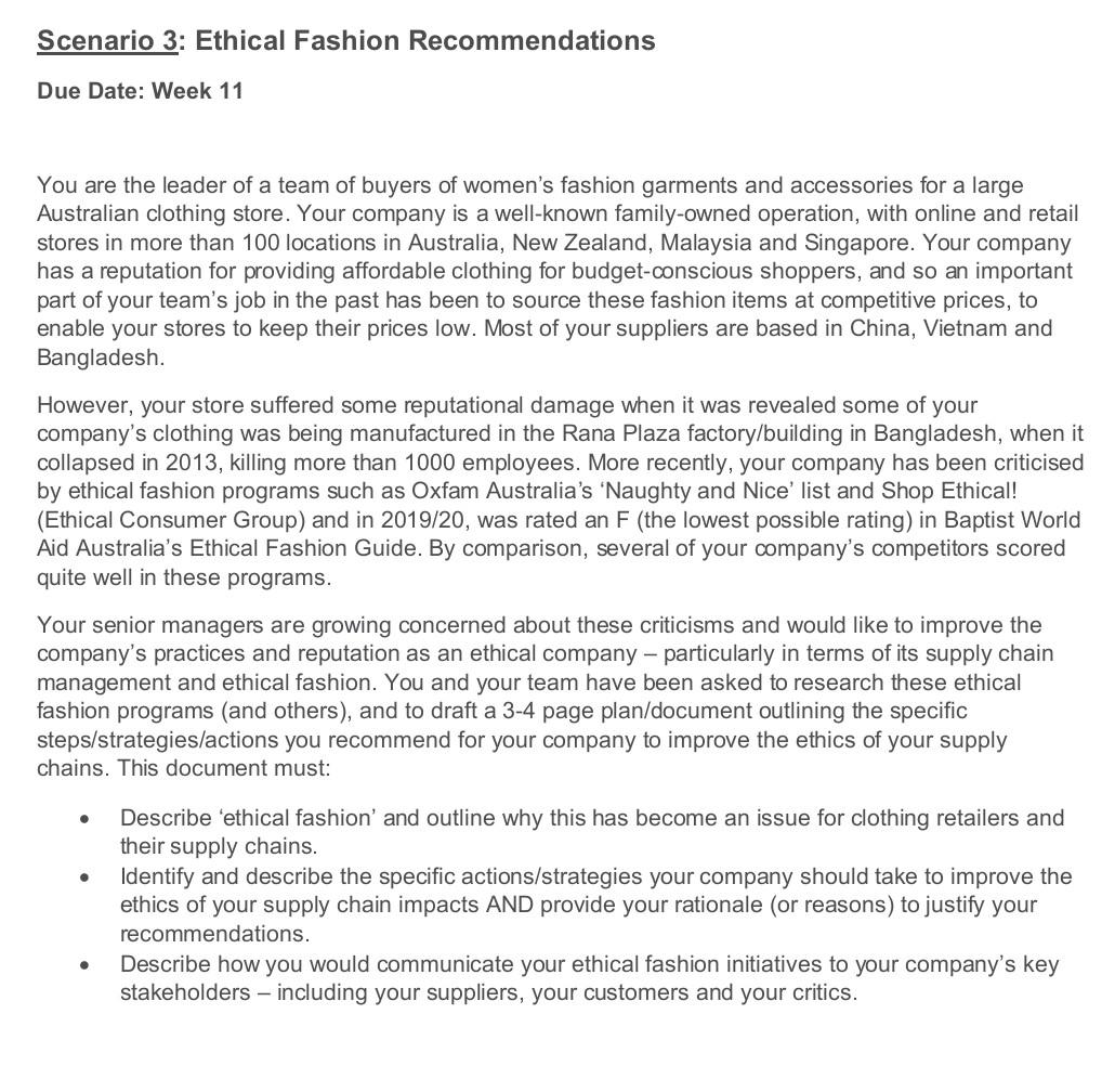 Scenario 3: Ethical Fashion Recommendations Due