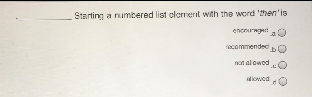 Starting a numbered list element with the word